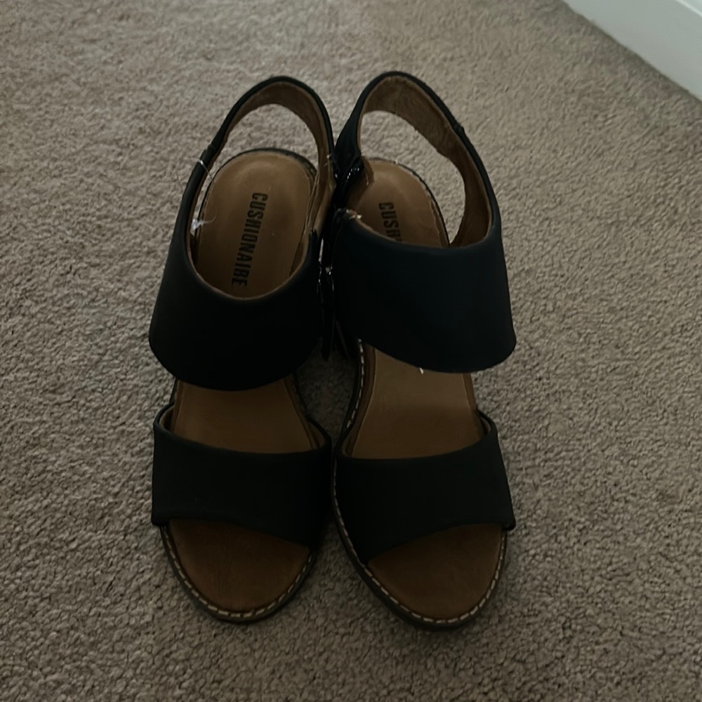 NEVER WORN black suede low heel size 6